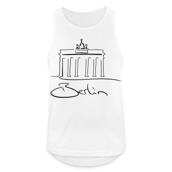 Berlin Line Art - Minimalist - Men's Breathable Tank Top - white - Front - Nick (188cm)