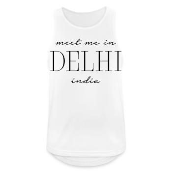 Meet me in Delhi - Indien - Männer Tank Top atmungsaktiv - Weiß - Vorne - Nick (188cm)