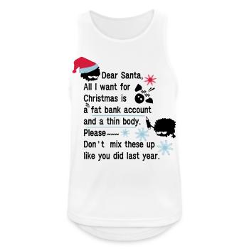 dear santa funny xmas - Men's Breathable Tank Top - white - Front - Nick (188cm)