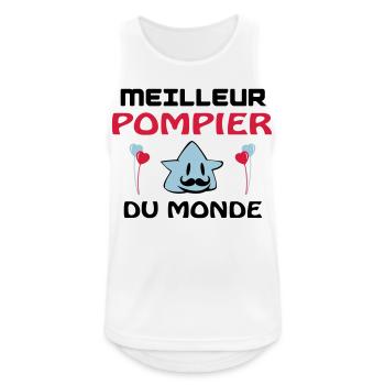 MEILLEUR POMPIER DU MONDE - Débardeur respirant Homme - blanc - Devant - Nick (188cm)