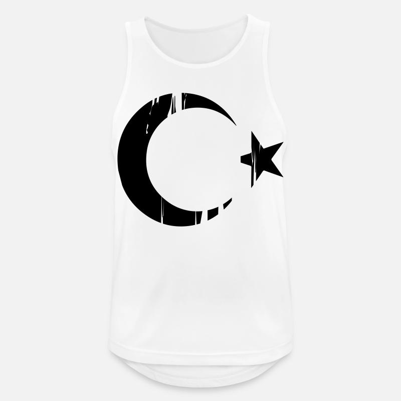 Türkische Flagge - Männer Tank Top atmungsaktiv - Weiß