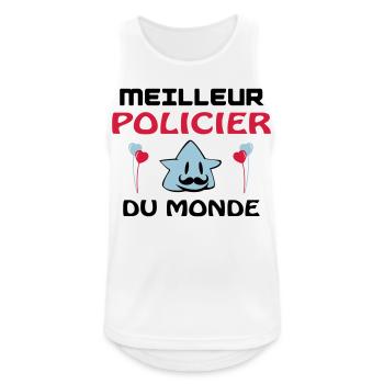 MEILLEUR POLICIER DU MONDE - Débardeur respirant Homme - blanc - Devant - Nick (188cm)