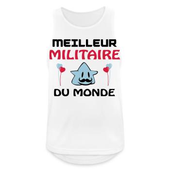 MEILLEUR MILITAIRE DU MONDE - Débardeur respirant Homme - blanc - Devant - Nick (188cm)