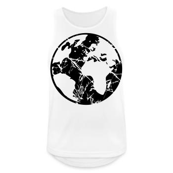 earth planet world world trip scratch cracks europe us - Men's Breathable Tank Top - white - Front - Nick (188cm)