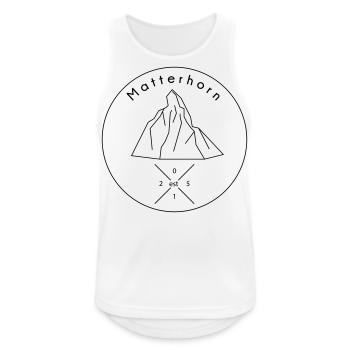 Logo du Cervin Zermatt - Débardeur respirant Homme - blanc - Devant - Nick (188cm)