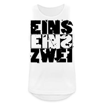 Eins Eins Zwei - 112 - Männer Tank Top atmungsaktiv - Weiß - Vorne - Nick (188cm)