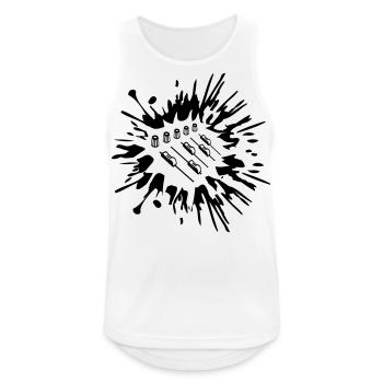 Tropfen Farbklecks Mischpult - Männer Tank Top atmungsaktiv - Weiß - Vorne - Nick (188cm)
