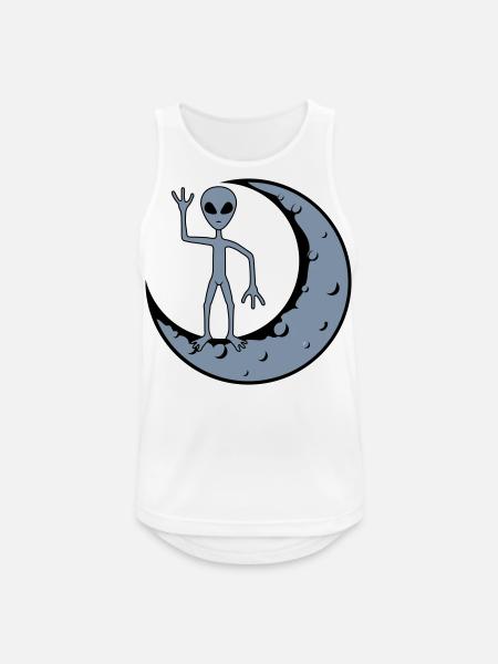 Moon Alien waves standing - Men's Breathable Tank Top - white