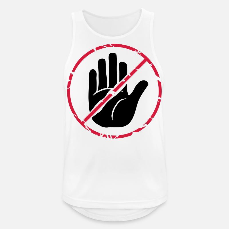 Stop Zeichen Hand durchgestrichen - Männer Tank Top atmungsaktiv - Weiß