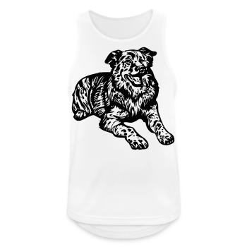 Australian Shepherd - Männer Tank Top atmungsaktiv - Weiß - Vorne - Nick (188cm)