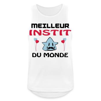 MEILLEUR INSTIT DU MONDE - Débardeur respirant Homme - blanc - Devant - Nick (188cm)