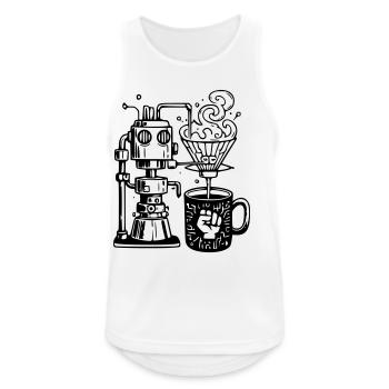 Grind or Die: Robot Chef for Baristas - Men's Breathable Tank Top - white - Front - Nick (188cm)