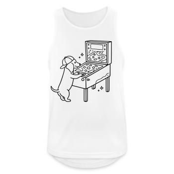 Pinball Pinball Dachshund Dog Kids - Men's Breathable Tank Top - white - Front - Nick (188cm)