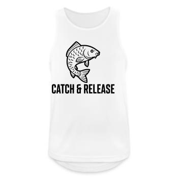 Catch and Release Carp Fishing Saying - Men's Breathable Tank Top - white - Front - Nick (188cm)