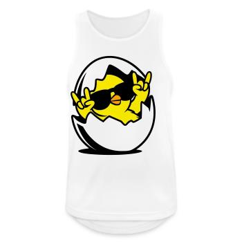 Rock Chick – Cool Chick in an Egg - Men's Breathable Tank Top - white - Front - Nick (188cm)