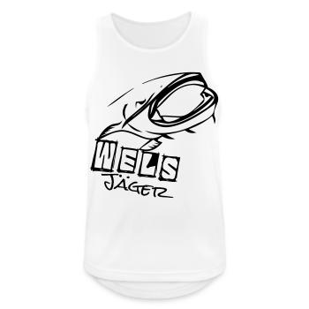 wels jäger - Männer Tank Top atmungsaktiv - Weiß - Vorne - Nick (188cm)