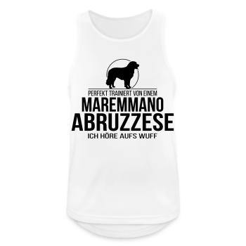 MAREMMANO ABRUZZESE ich höre aufs wuff - Männer Tank Top atmungsaktiv - Weiß - Vorne - Nick (188cm)