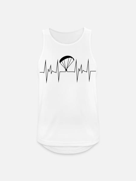 herzschlag gleitschirm - Männer Tank Top atmungsaktiv - Weiß