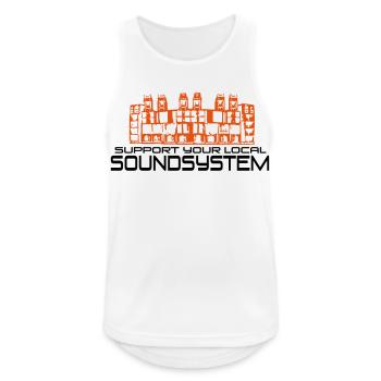 support your local soundsystem - Débardeur respirant Homme - blanc - Devant - Nick (188cm)