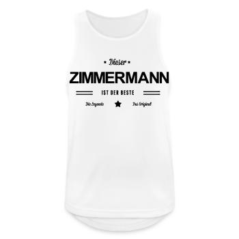Bester Zimmermann - Männer Tank Top atmungsaktiv - Weiß - Vorne - Nick (188cm)
