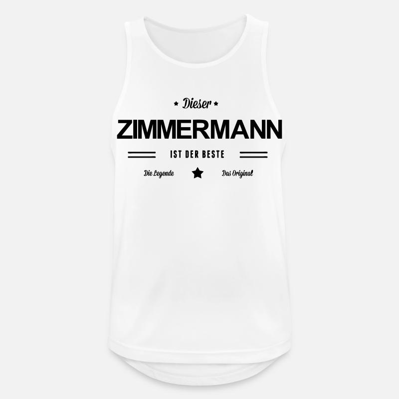 Bester Zimmermann - Männer Tank Top atmungsaktiv - Weiß