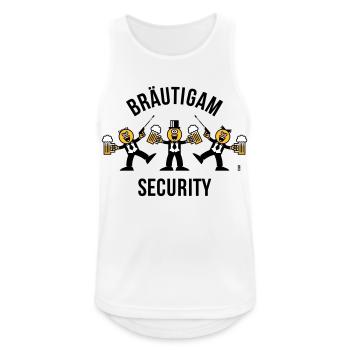 Bräutigam Security (JGA / Karikatur / Tanz / 3C B) - Männer Tank Top atmungsaktiv - Weiß - Vorne - Nick (188cm)