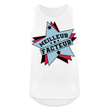 BESTER FAKTOR - Männer Tank Top atmungsaktiv - Weiß - Vorne - Nick (188cm)