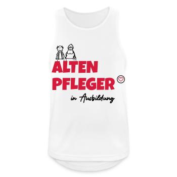 Altenpfleger in Ausbildung - Männer Tank Top atmungsaktiv - Weiß - Vorne - Nick (188cm)