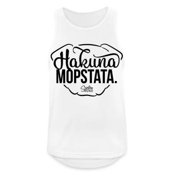 Hakuna Mopstata - Männer Tank Top atmungsaktiv - Weiß - Vorne - Nick (188cm)