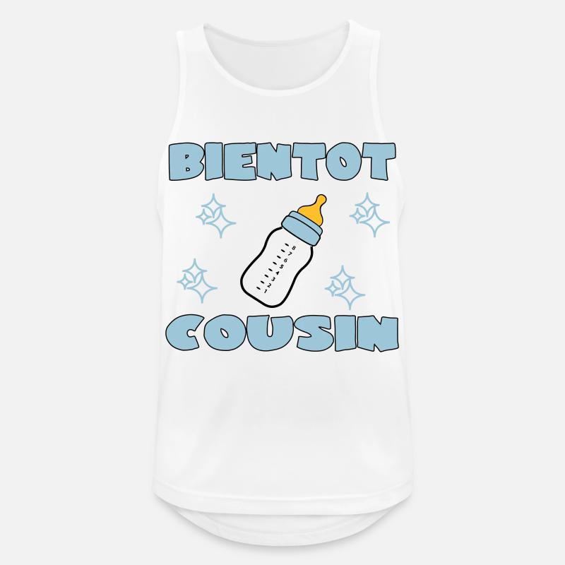 BALDIGER COUSIN - Männer Tank Top atmungsaktiv - Weiß