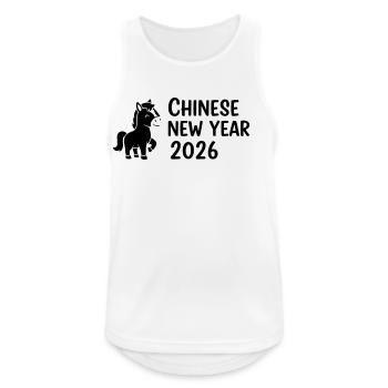 Cheval du Nouvel An chinois 2026 – Design du Nouvel An - Débardeur respirant Homme - blanc - Devant - Nick (188cm)