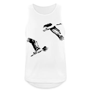 Kraniche - Männer Tank Top atmungsaktiv - Weiß - Vorne - Nick (188cm)