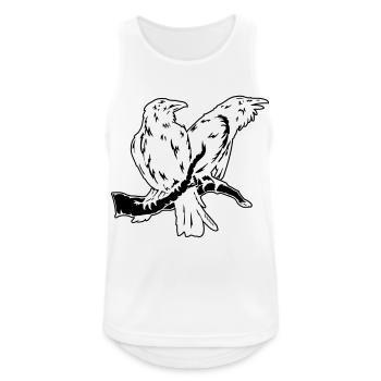 Hugin und Munin 01 invers - Männer Tank Top atmungsaktiv - Weiß - Vorne - Nick (188cm)