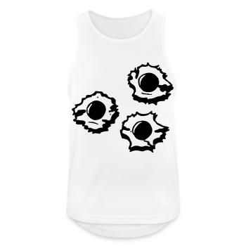 Schusslöcher - Männer Tank Top atmungsaktiv - Weiß - Vorne - Nick (188cm)
