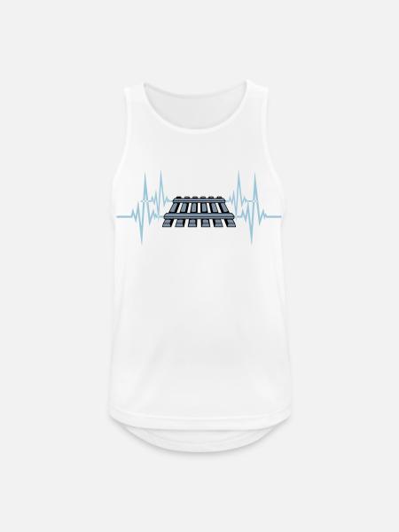 Pulse heartbeat track - Men's Breathable Tank Top - white