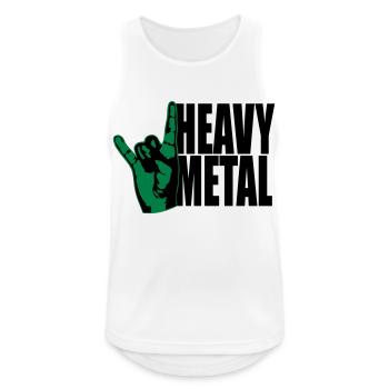 Heavy Metal Rock Musique Cors Geste Main Texte Logo - Débardeur respirant Homme - blanc - Devant - Nick (188cm)