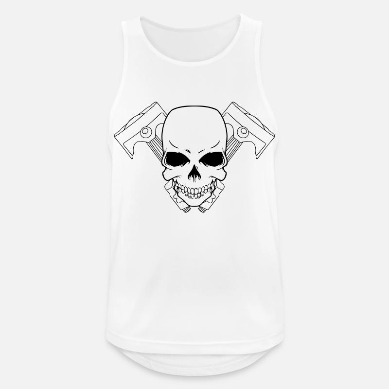 biker skull - Men's Breathable Tank Top - white