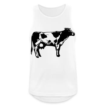 Kuh-Logo - Männer Tank Top atmungsaktiv - Weiß - Vorne - Nick (188cm)