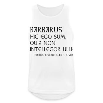 Citation d’Ovide « Barbarus » - Débardeur respirant Homme - blanc - Devant - Nick (188cm)