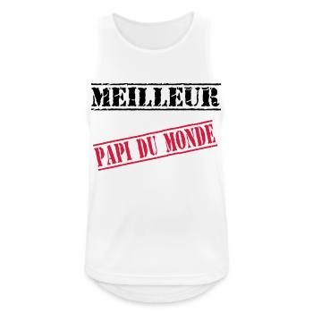 Meilleur papi du monde - Débardeur respirant Homme - blanc - Devant - Nick (188cm)