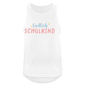 Endlich Schulkind - Männer Tank Top atmungsaktiv - Weiß - Vorne - Nick (188cm)