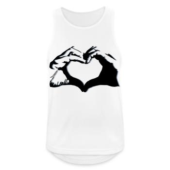Hands shape heart - warm design - Men's Breathable Tank Top - white - Front - Nick (188cm)