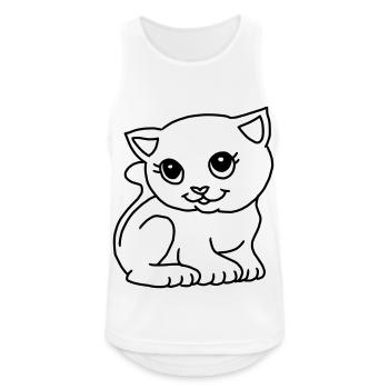 Cartoon cat drawing black - Men's Breathable Tank Top - white - Front - Nick (188cm)