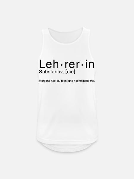 LEHRER - Männer Tank Top atmungsaktiv - Weiß
