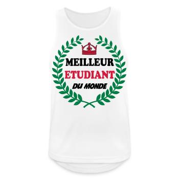 BESTER STUDENT DER WELT - Männer Tank Top atmungsaktiv - Weiß - Vorne - Nick (188cm)