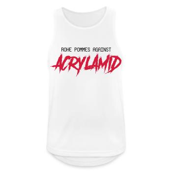 Rohe Pommes Against Acrylamid - Männer Tank Top atmungsaktiv - Weiß - Vorne - Nick (188cm)