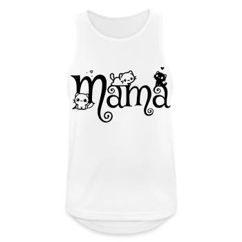 Mama Katzenmama Kätzchen - Männer Tank Top atmungsaktiv - Weiß - Vorne - Nick (188cm)