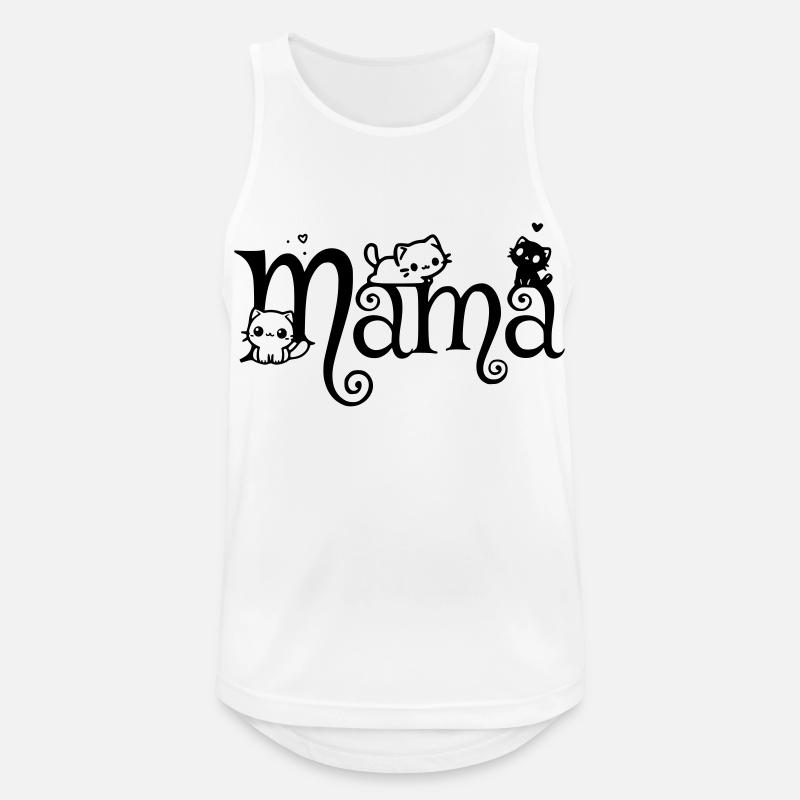 Mama Katzenmama Kätzchen - Männer Tank Top atmungsaktiv - Weiß