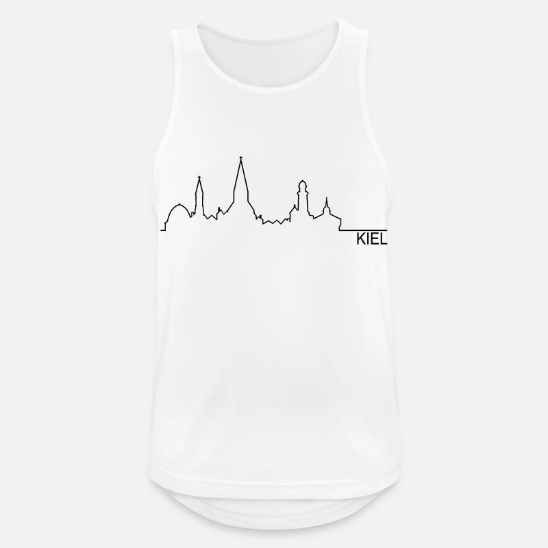 Skyline Kiel Silhouette Name - Männer Tank Top atmungsaktiv - Weiß