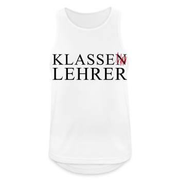 KLASSE LEHRER - Männer Tank Top atmungsaktiv - Weiß - Vorne - Nick (188cm)